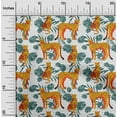 thumbnail image 2 of oneOone Cotton Silk Teal Green Fabric Tropical Leaf With Animal Dress Material Fabric Print Fabric By The Yard 42 Inch Wide, 2 of 4