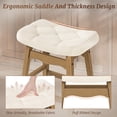 thumbnail image 7 of Carolayne 24 Inch Counter Height Bar Stools Set of 2, Upholstered Saddle Seat with Solid Rubber Wood Legs for Kitchen Island, Cream Linen, 7 of 7