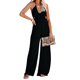 thumbnail image 1 of VISgogo Mujeres Casual Halterneck Mono Color sólido Verano Sin mangas Sin espalda Pierna ancha Romper Clubwear VISgogo moda, 1 of 9