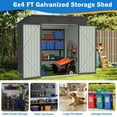 thumbnail image 4 of Sesslife 6x4 ft Outdoor Metal Steel Storage Shed with Sliding Roof & Lockable Door for Backyard, Garden, Gray, 4 of 8