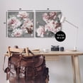 thumbnail image 3 of Blooming Peony Petals Pink Nature Botanical & Floral Graphic Art Gallery Wrapped Canvas Print Wall Art, Set of 2, 3 of 7
