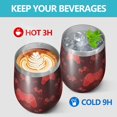 thumbnail image 4 of 12oz Stemless Wine Tumblers Red Controllers Games Icons Black Pattern Vacuum Insulated Stainless Steel Travel Tumbler Cups Mug with Lid and Straw for Champaign,Cocktail,Beer with Cleaning Brush, 4 of 5