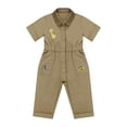 thumbnail image 3 of SiiRoh Infant Trailblazer Outfit Jungle Explorer Suit Zookeeper Jumpsuit Carnival Button Down Turndown Collar Overalls Khaki 12-18 Months, 3 of 5