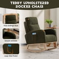 thumbnail image 2 of S-HOME Modern Upholstered Rocking Chair with Solid Wood Legs, High Backrest & Side Pocket - 300 lbs Capacity, 2 of 13