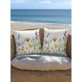thumbnail image 5 of Outdoor Pillows Waterproof, Yellow Spring Floral Bedding Throw Pillows with Insert for Couch Sofa Bed, Summer Flowers Botanical 16x16 Inch Pillowcases Decorative Camping Patio Pillow Set of 1, 5 of 8