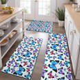 thumbnail image 2 of Lightblue Butterfly Pattern Kitchen Rugs Sets Of 3,Kitchen Runner Rugs Non Skid Washable,Decorative Kitchen Floor Mats for Kitchen,Sink,Laundry,17"x30"+ 17"x47" + 17"x59", 2 of 6