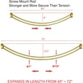 thumbnail image 4 of Utopia Alley Rustproof Wall Mounted Aluminum Double Curved Shower Curtain Rod, Screw Mount Rod, Stronger and More Secure Than Tension, Adjustable Double Shower Rod from 45" to 72", Expandable (Gold), 4 of 18