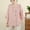 Pink, variant on ZGRBOU Embroidery Qipao Shirts for WomenTraditional 3/4 Sleeve Frog Button Blouse Cotton Linen Collar Casual Chinese Tops