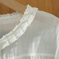 thumbnail image 4 of Gamivast Short Puff Sleeve Shirts for Women Ruffle Neck Button Down Blouses Casual Loose Fit Flowy Peplum Tops Summer Elegant Babydoll Tunic Tees for Women White XL, 4 of 8