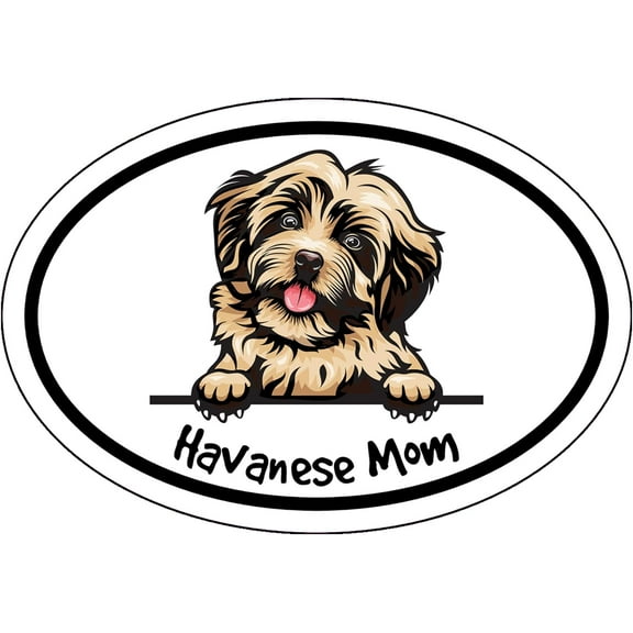 WickedGoodz Oval Havanese Mom Decal - Dog Breed Bumper Sticker