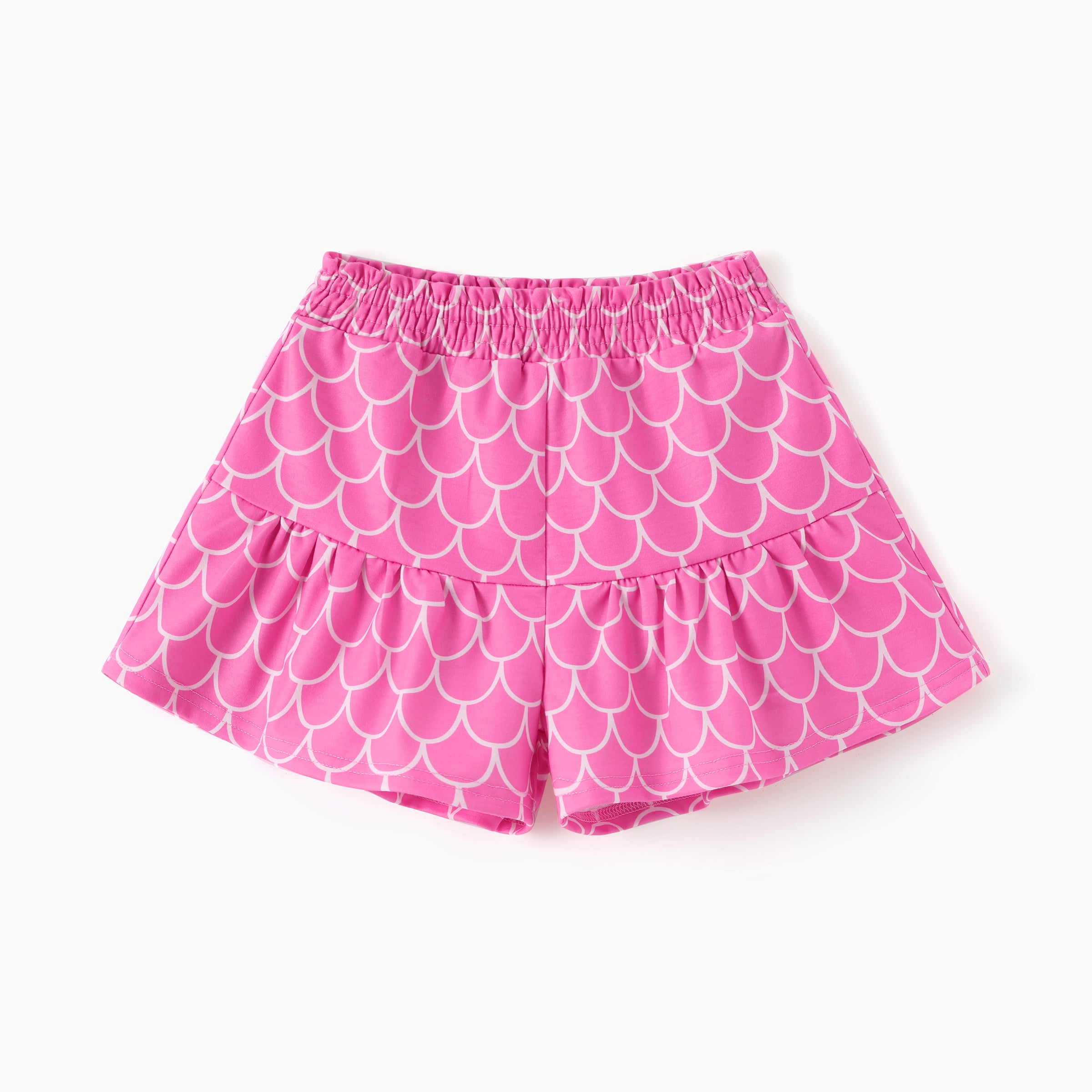 Disney Princess Girls Ariel Graphic Crop Tee and Mermaid Dress-Style Shorts Summer Pink Outfit Set Toddlers Kids 3-4T