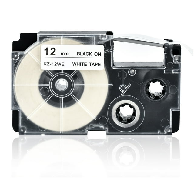 12mm Label Tape Compatible Tape Cartridge Ribbon Replacement for Casio KL-60 KL-100 KL-170 KL-120 KL-180