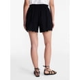 thumbnail image 4 of Time and Tru Women's Linen Blend Shorts with Scalloped Hem, Sizes XS-XXXL, 4 of 6