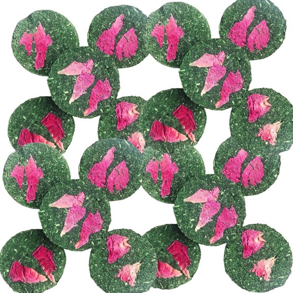 BESTSKY 20 Pcs Rabbit Chew Toys, Sun-Dried Natural Grass Mix, Peony Dental Treats for Guinea Pigs