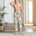 thumbnail image 5 of Uemuo Lovely Bear Pattern Men's Wide Leg Palazzo Lounge Pants with Pockets Light Weight Loose Comfy Casual Pajama Pants-Small, 5 of 9