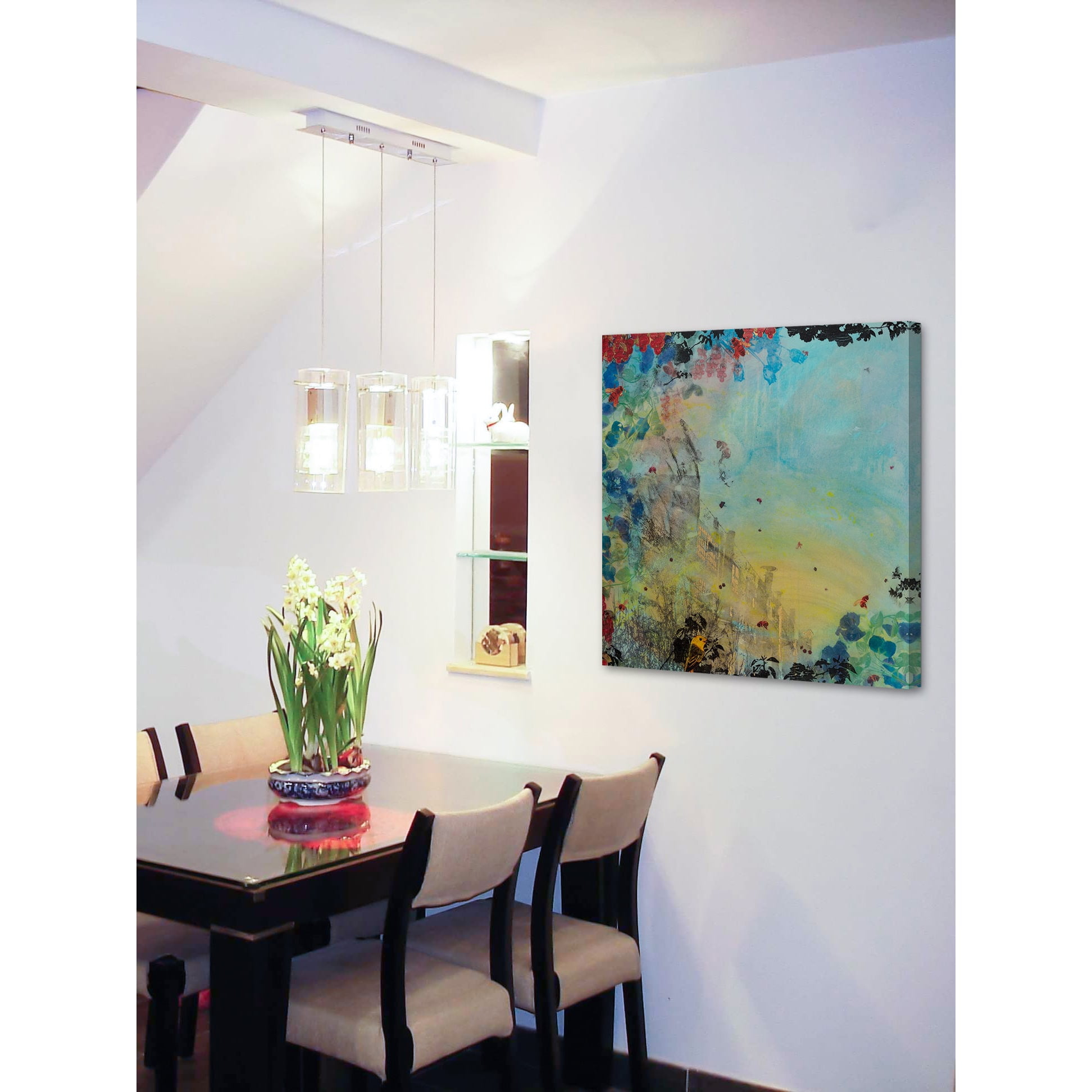"Foraging Bees" Painting Print on Wrapped Canvas