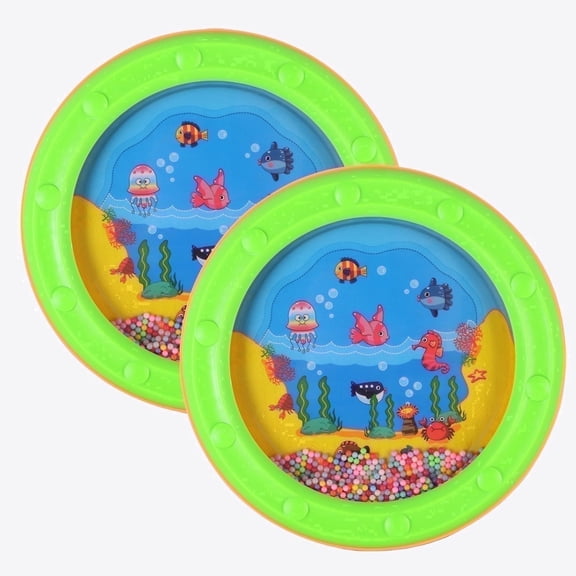 EASTROCK 10 inch Ocean Drums ABS Plastic Tambourine for Adult Green(2 packs)