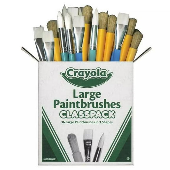 Crayola 05-0036 Paintbrush Variety Classpack, Assorted Color - Large - 36 Count