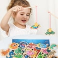 MLfire Fishing Game Toys Set with Fish Rod Wooden