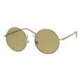 thumbnail image 2 of Womens Round Upside Down Half Rim Hipster Sunglasses Gold Brown, 2 of 4