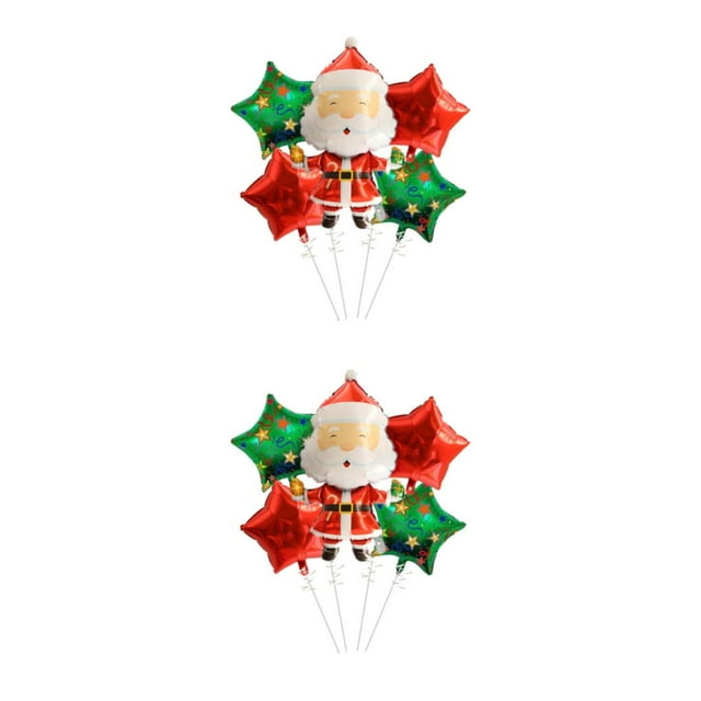 Globos de papel de aluminio Bewildely Papá Noel y muñeco de nieve 5 piezas multicolor