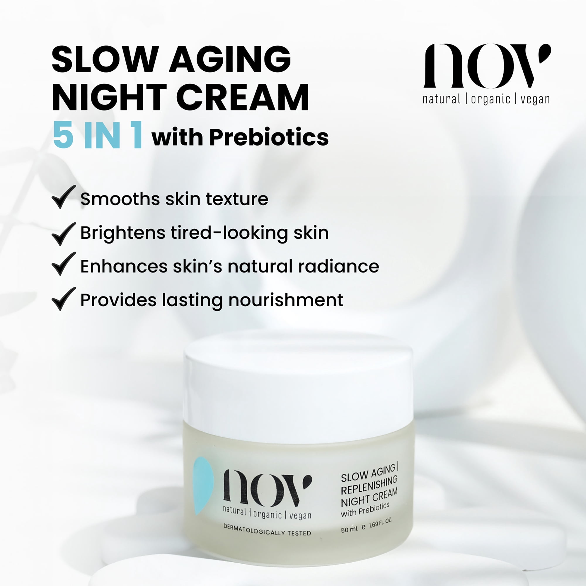 NOV Slow Aging Repleshing Night Cream, Face Cream, 1.69 oz