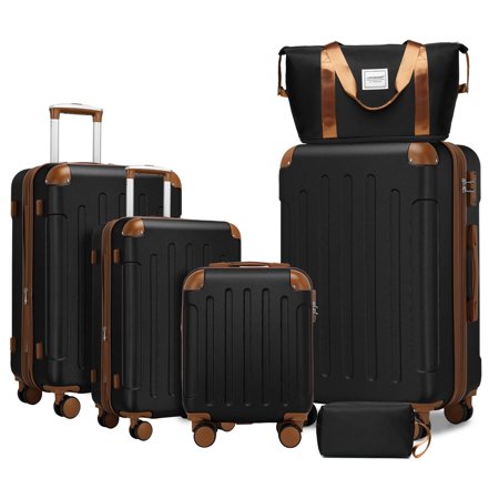 CQSXDA 6-Piece Hardshell Luggage Set with TSA Lock, Expandable Suitcase & Weekender Bag, Spinner Wheels