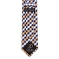 thumbnail image 5 of Scott Allan Mens Navy Blue and Brown Tie | Gingham Plaid Necktie | Men's Standard Size Tie 3.3" at Tip |, 5 of 6