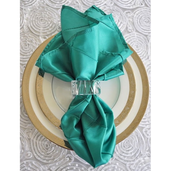 Wedding Linens Inc. 10 pcs 20"x 20" Premium Pintuck Taffeta Table Linen Napkins for Party Wedding Reception Catering Dining Home Restaurants - Jade