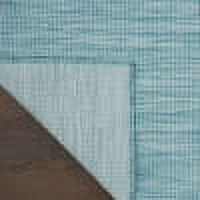 Nourison Positano Indoor/Outdoor Modern Solid Aqua 4' x 6' Area Rug