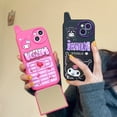 thumbnail image 2 of Cartoon Melody Kuromi Cute New Style Retro Shape Soft Phone Case para iPhone 14Plus 13 12 11 Pro Max Invisible Mirror Stand Cover xuanjing unisex, 2 of 2