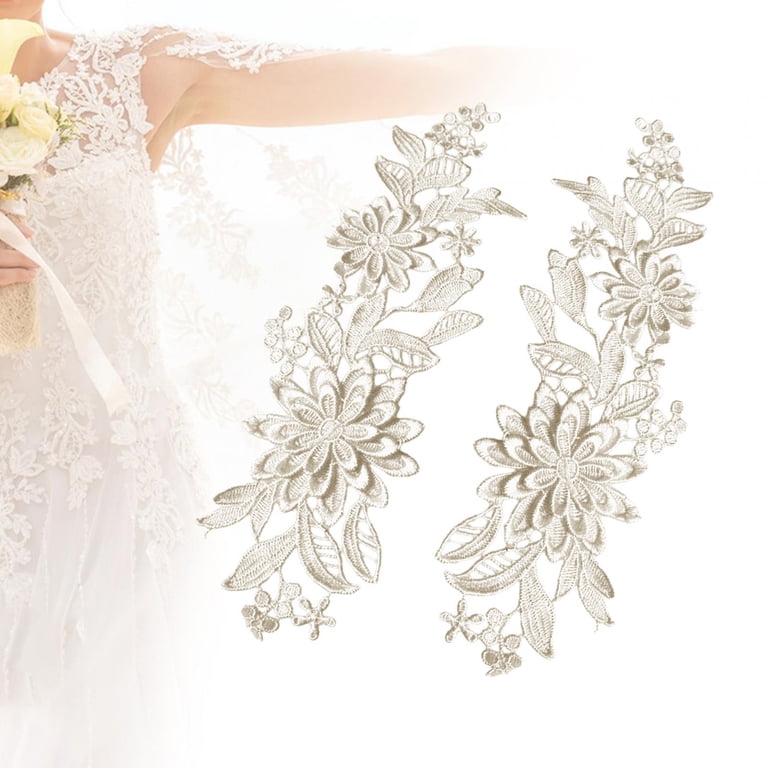 1 Pair Lace Flower Applique Lace Fabric Trims Floral es for DIY Sewing Craft Decoration Evening Dress Jackets Champagne - Walmart.com 1 Pair Lace Flower Applique Lace Fabric Trims Floral es for DIY Sewing Craft Decoration Evening Dress Jackets Champagne - Walmart.com