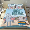 thumbnail image 1 of Sueños de robot Conjunto de sábanas temático, trío de piezas, cómodo y amigable con la piel, diseño único, regalo de decoración para el hogar para familiares, amigos y fans,140cm *210cm, 1 of 6