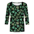 thumbnail image 5 of Yammkia St Patty's Day Shirt Women 3/4 Sleeve St Patricks Day Shirt Women 3/4 Sleeve Saint Patricks Day T-Shirt Lucky Irish Shamrock Graphic Tee Tops(Black,M), 5 of 8