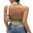 thumbnail image 2 of Haut Court à Rayures Sans Manches à Nouer Y2K Camisole Col en V pour Femmes, 2 of 6