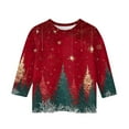 thumbnail image 4 of Grblisyd Christmas Tops for Girls 3/4 Sleeve Xmas Tree Snowflake Print Casual Graphic Shirts Cute Tops T Shirts Cute 10-12 Years Kids Clothes Red 160, 4 of 5