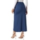thumbnail image 3 of Falda larga bohemia de cintura alta para mujer INSPIRE CHIC, falda maxi envolvente de verano para playa con abertura, XS azul oscuro, 3 of 6