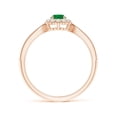 thumbnail image 2 of ANGARA Natural Vintage Inspired Emerald Milgrain Ring with Diamond Halo in 14K Rose Gold for Women (Size-4mm) | May Birthstone, Birthday, Anniversary, Jewelry Gift for Women | Natural Emerald Ring, 2 of 10