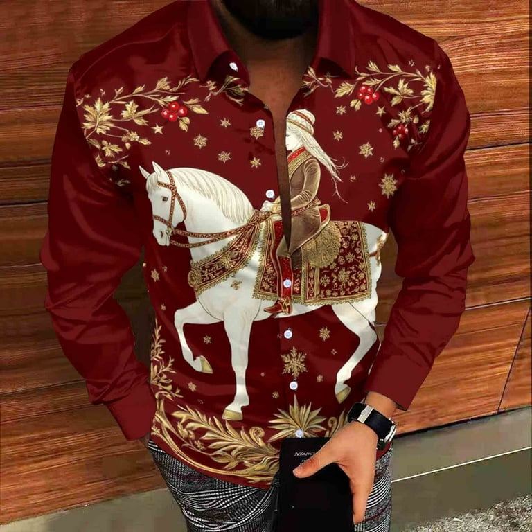 YUHGODO Mens Xmas Dress Shirts Fun Kitten Cat Graphic Button Down Long Sleeve Shirt Ugly Christmas Party Vacation Shirt, Adult Unisex, Size: Small YUHGODO Mens Xmas Dress Shirts Fun Kitten Cat Graphic Button Down Long Sleeve Shirt Ugly Christmas Party Vacation Shirt, Adult Unisex, Size: Small