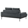 thumbnail image 4 of Loveseat Sofa Couch, Dark Grey Gray, Fabric, Living Kitchen Cafe Bistro Hospitality Restaurant, Modern Contemporary HB34542, 4 of 8