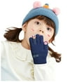 thumbnail image 3 of Children's Winter Cartoon Ski Gloves, 5-Finger Thermal Knitted Mittens for Kids, Plush Lined Cold Proof Gloves, Non-Slip Snow Play Gloves for Boys and Girls Ages 5-12 Navy, 3 of 4