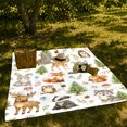 thumbnail image 7 of Cute Forest Animals With Pine Trees Flannel Blanket, Watercolor Woodland Home Decor For Bedroom, Nursery And Playroom, Cozy Birthday Gift For Kids And Animal Lovers, 7 of 7