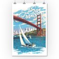thumbnail image 2 of San Francisco, California, Golden Gate Bridge and Sail Boat (36x54 Giclee Gallery Art Print, Vivid Textured Wall Decor), 2 of 3