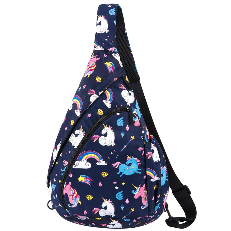 KAWELL Sling Bag Crossbody Shoulder Triangle Packs Messenger Bag Travel Backpack  Bag For Men Women College Teen Girls Boys 