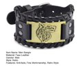 thumbnail image 7 of Soumake Men Bangle Adjustable Wide Soft Braided Faux Leather Gift Alloy Retro Animal Head Cuff Bracelet Jewelry Accessories, 7 of 7