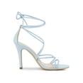 thumbnail image 3 of BLISSFUL STEP Women's Strappy Heel Lace Up Stiletto Heels Sandals Light Blue 7.5, 3 of 7