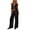 Black, variant on Pretxorve Women 2 Piece Outfits Solid V Neck Breathable Sleeveless Cami Top Pocket Straight Long Trousers Set