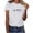 White, variant on Women Blouses and Tops Fashion for Work Work Out Shirts Gym Loose Plus Short Sleeve Button Up Shirts for Women Print