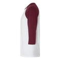 thumbnail image 3 of Unisex Three-Quarter Sleeve Baseball Tee Color White/ Maroon X-Large Size, 3 of 5