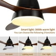 thumbnail image 3 of Simple Deluxe 52-inch Ceiling Fan with LED Light and Remote Control，3-Speed Settings, Noiseless Motor for Home & Office, 3 of 7